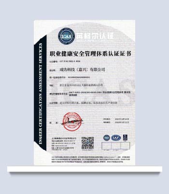 職業(yè)健康安全管理體系認(rèn)證證書